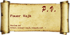 Pauer Vajk névjegykártya